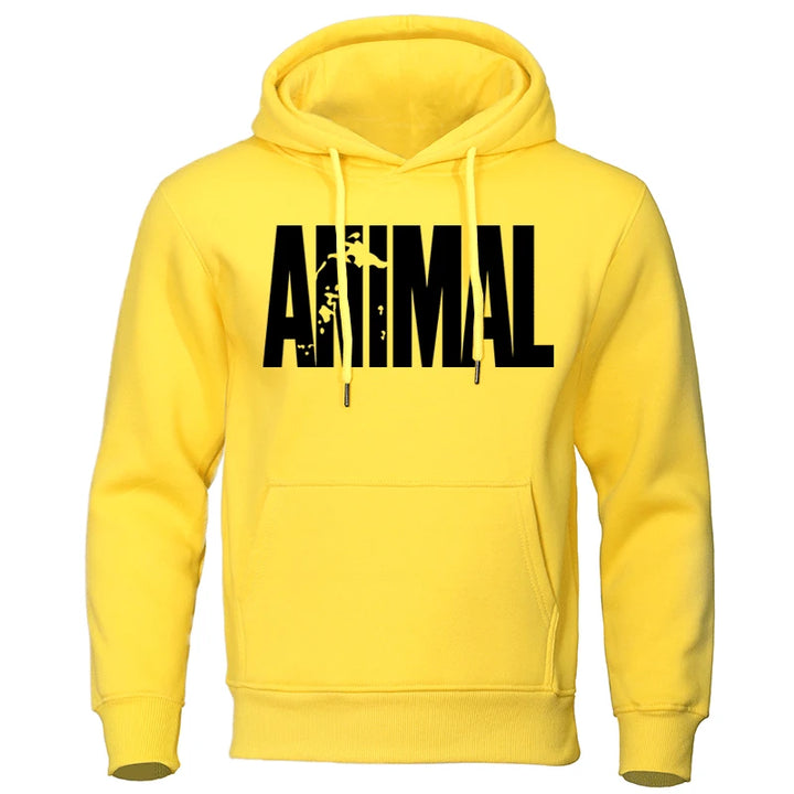 Men's Hoodies ANIMAL Print Sportswear Sweatshirts Autumn Winter Cotton Top Fashion Quality Male Clothing Casual Pullover