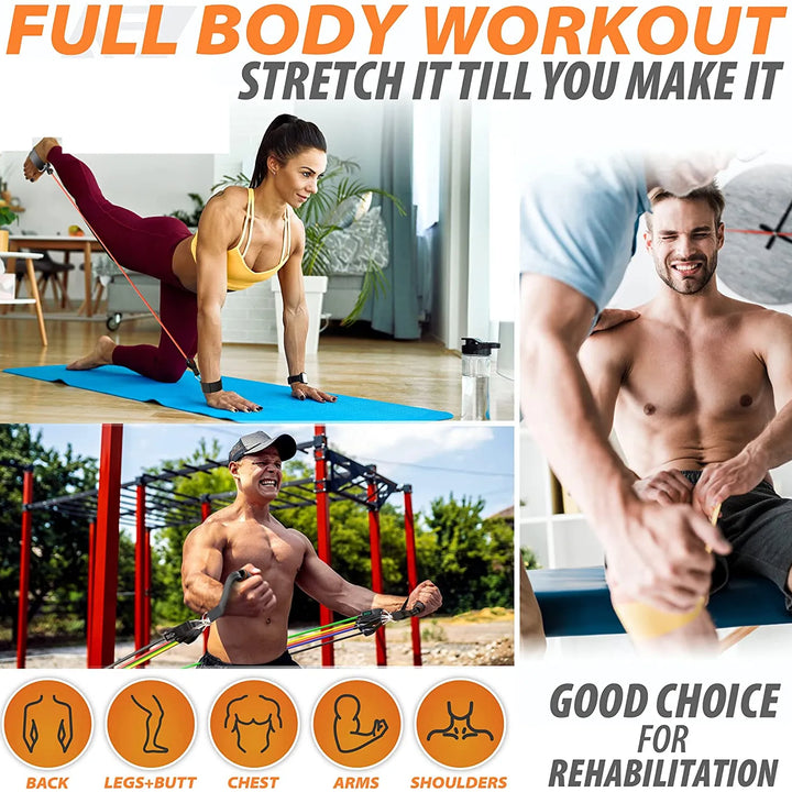 Fitness Exercises Resistance Bands Set