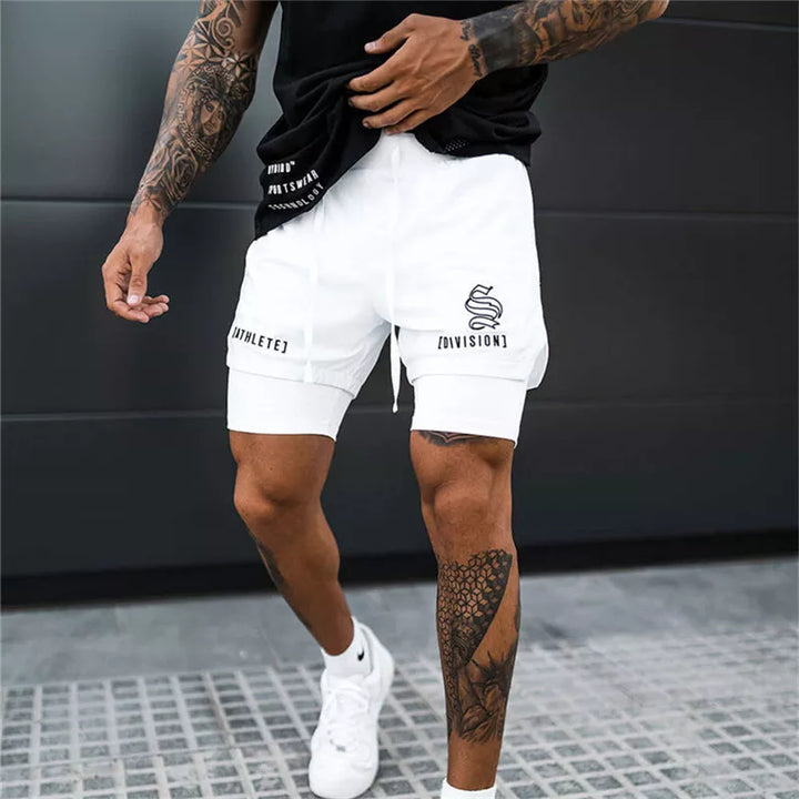 2 In 1 Running Shorts Men Gym Shorts Sport Man 2 In 1 Double-deck Quick Dry Fitness Pants Jogging Pants Sports Sweatpants