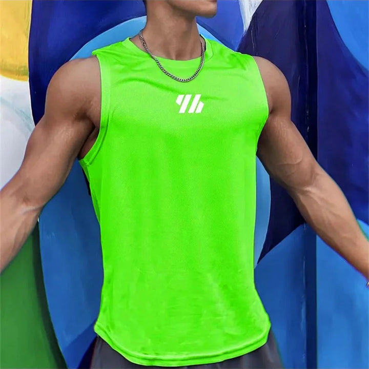 Summer Gym Vest High-Quality mesh Shirt Sleeveless T-shirts Men Tank Tops running Fitness Sports Vest men Clothing