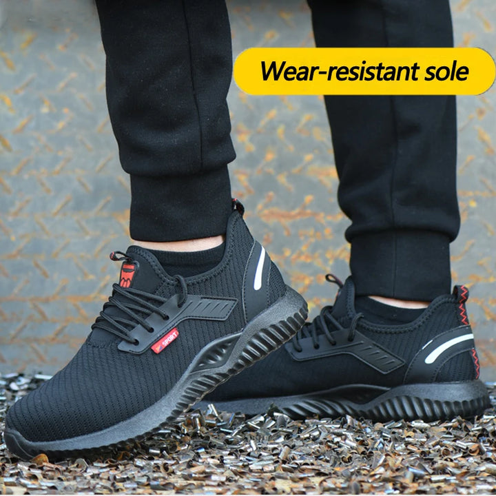 Safety Shoes Men With Steel Toe Cap Anti-smash Men Work Shoes Sneakers Light Puncture-Proof Indestructible Shoes