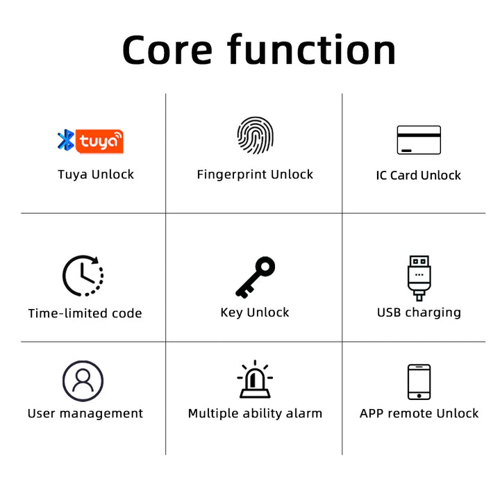 Fingerprint Door Lock Digital Electronic Lock with Password/Key/IC Card/ Smartlife/ Tuya APP Unlock