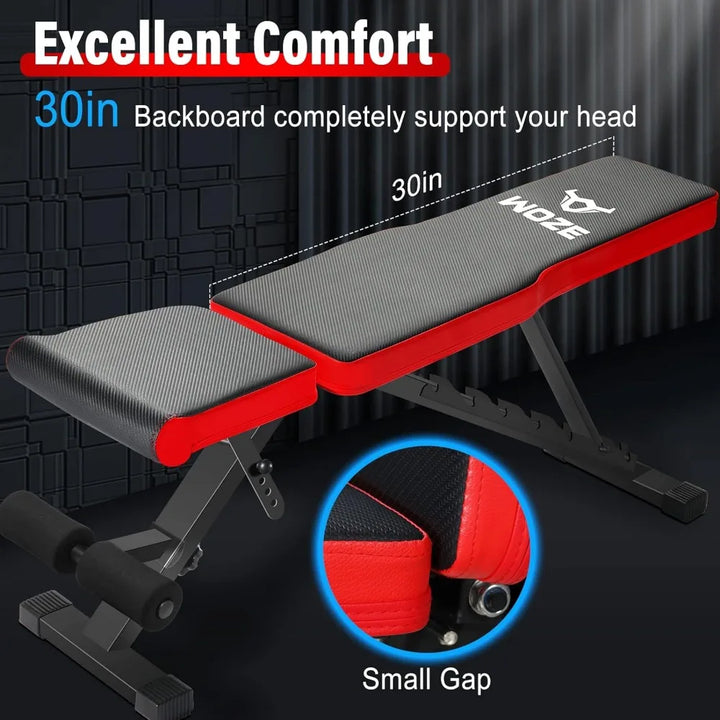 Adjustable Weight Bench, Foldable Workout Bench for Full Body Strength Training, Multi-Purpose Decline Incline Bench