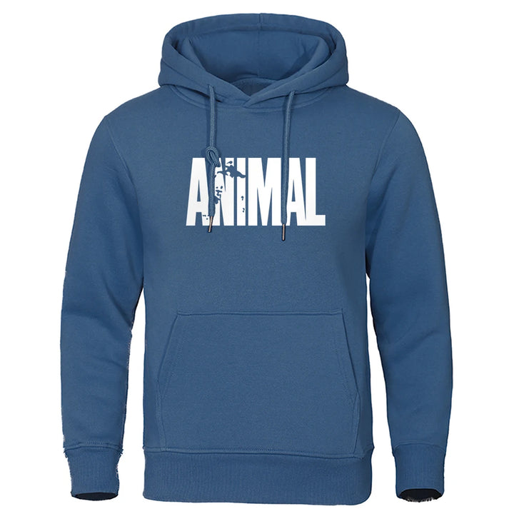 Men's Hoodies ANIMAL Print Sportswear Sweatshirts Autumn Winter Cotton Top Fashion Quality Male Clothing Casual Pullover