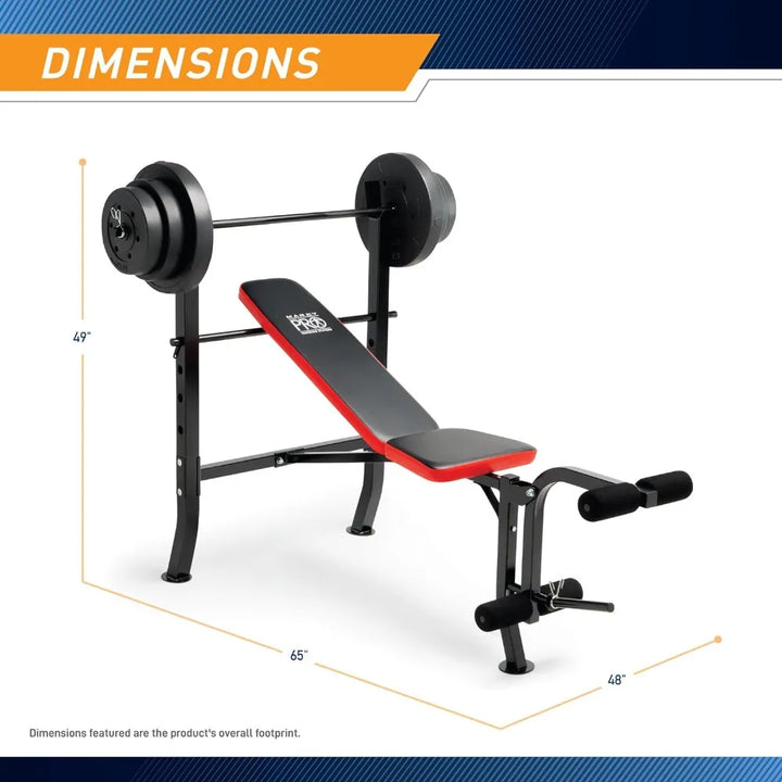 Pro Standard Weight Bench with 100 lbs Vinyl-Coated Weight Set