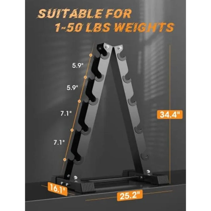 AKYEN Dumbbell Rack Stand Only, Weight Rack for Dumbbells Compact A-Frame Home Gym Space Saver (570/800 LBS Weight Capacity)