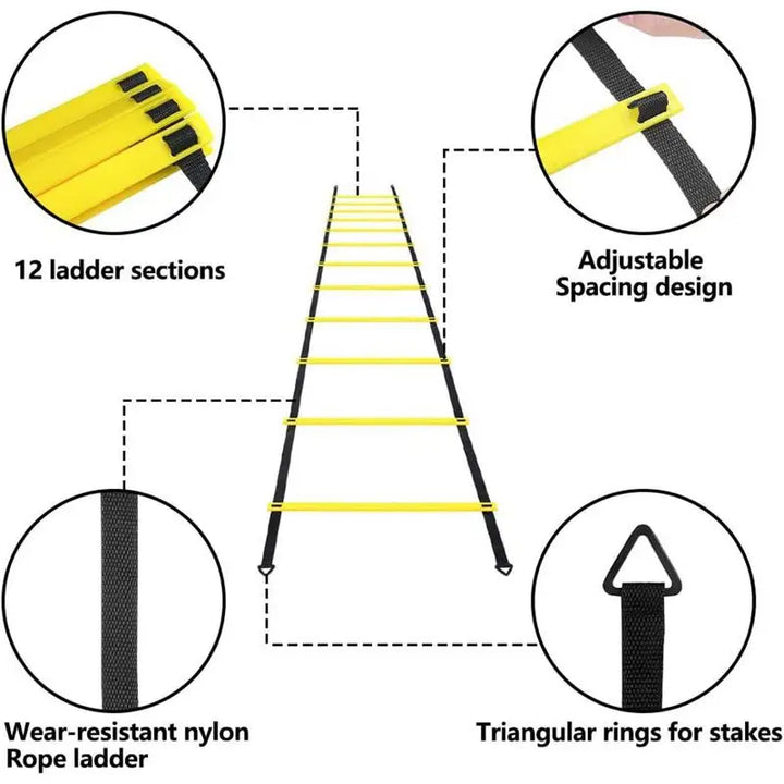 Agility Training Equipment  Maximize Self-Improvement with 12-Rung Ladder