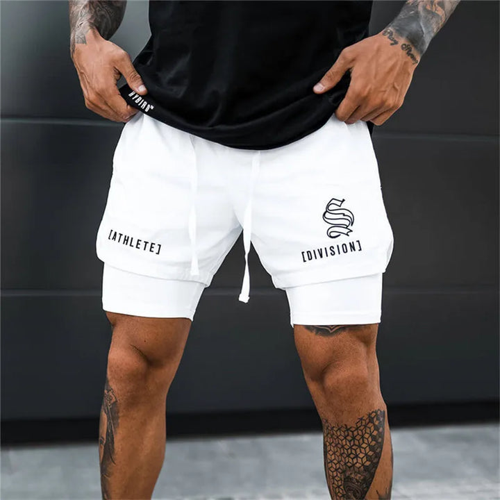 2 In 1 Running Shorts Men Gym Shorts Sport Man 2 In 1 Double-deck Quick Dry Fitness Pants Jogging Pants Sports Sweatpants