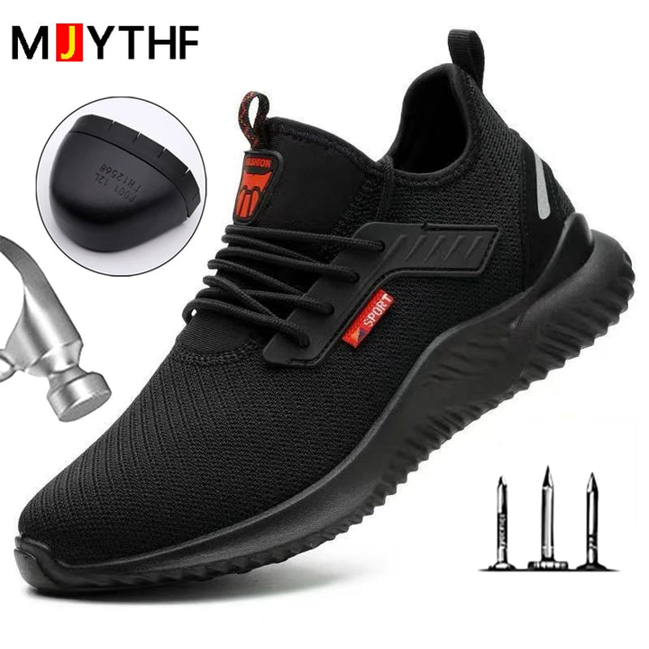 Safety Shoes Men With Steel Toe Cap Anti-smash Men Work Shoes Sneakers Light Puncture-Proof Indestructible Shoes