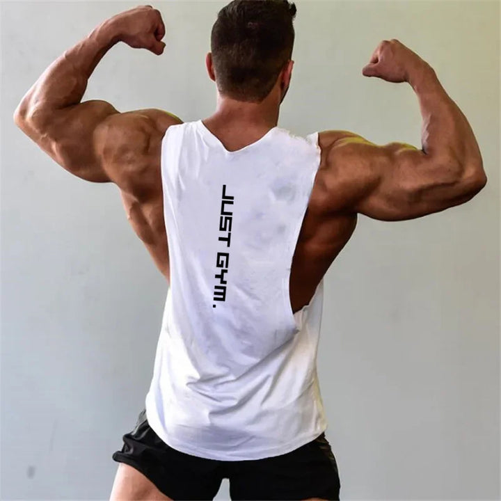 Gym Clothing Fitness Mens Sides Cut Off T-shirts Dropped Armholes Bodybuilding Tank Tops Workout Sleeveless Vest