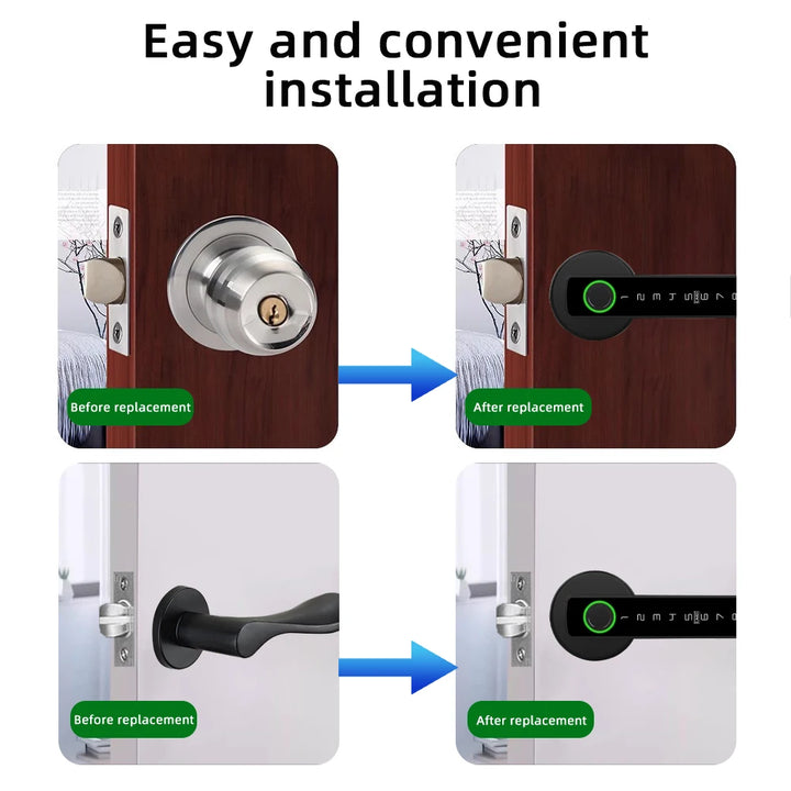 Fingerprint Door Lock Digital Electronic Lock with Password/Key/IC Card/ Smartlife/ Tuya APP Unlock