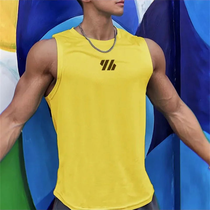 Summer Gym Vest High-Quality mesh Shirt Sleeveless T-shirts Men Tank Tops running Fitness Sports Vest men Clothing