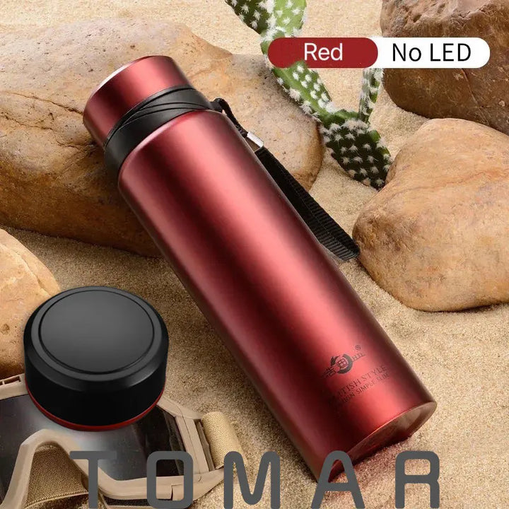 Outdoor Portable 304 Stainless Steel Vacuum Flask Thermal Thermos Bottle for Water,Coffee,With Optional LED