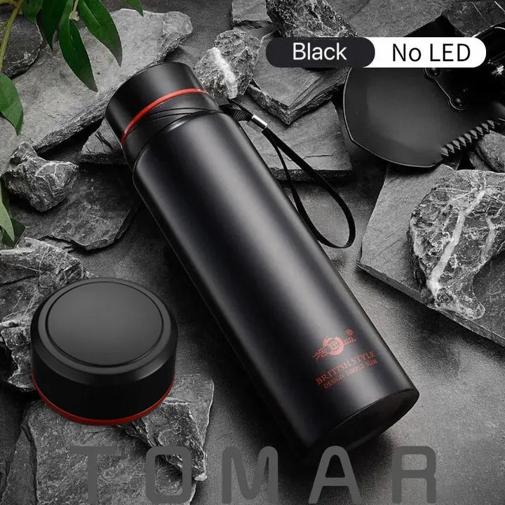 Outdoor Portable 304 Stainless Steel Vacuum Flask Thermal Thermos Bottle for Water,Coffee,With Optional LED