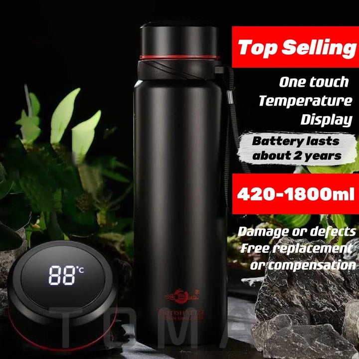 Outdoor Portable 304 Stainless Steel Vacuum Flask Thermal Thermos Bottle for Water,Coffee,With Optional LED