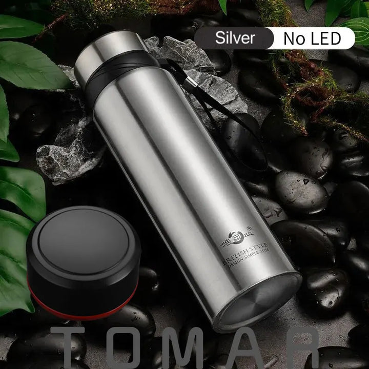 Outdoor Portable 304 Stainless Steel Vacuum Flask Thermal Thermos Bottle for Water,Coffee,With Optional LED